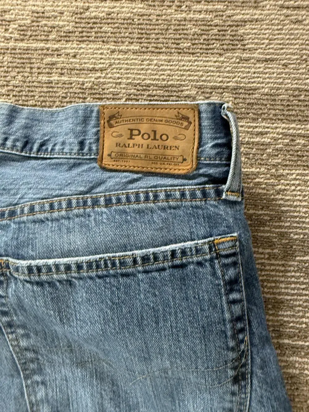 Polo Ralph Lauren Jeans Mens 35x30 Light Wash Hampton Relaxed Straight Denim